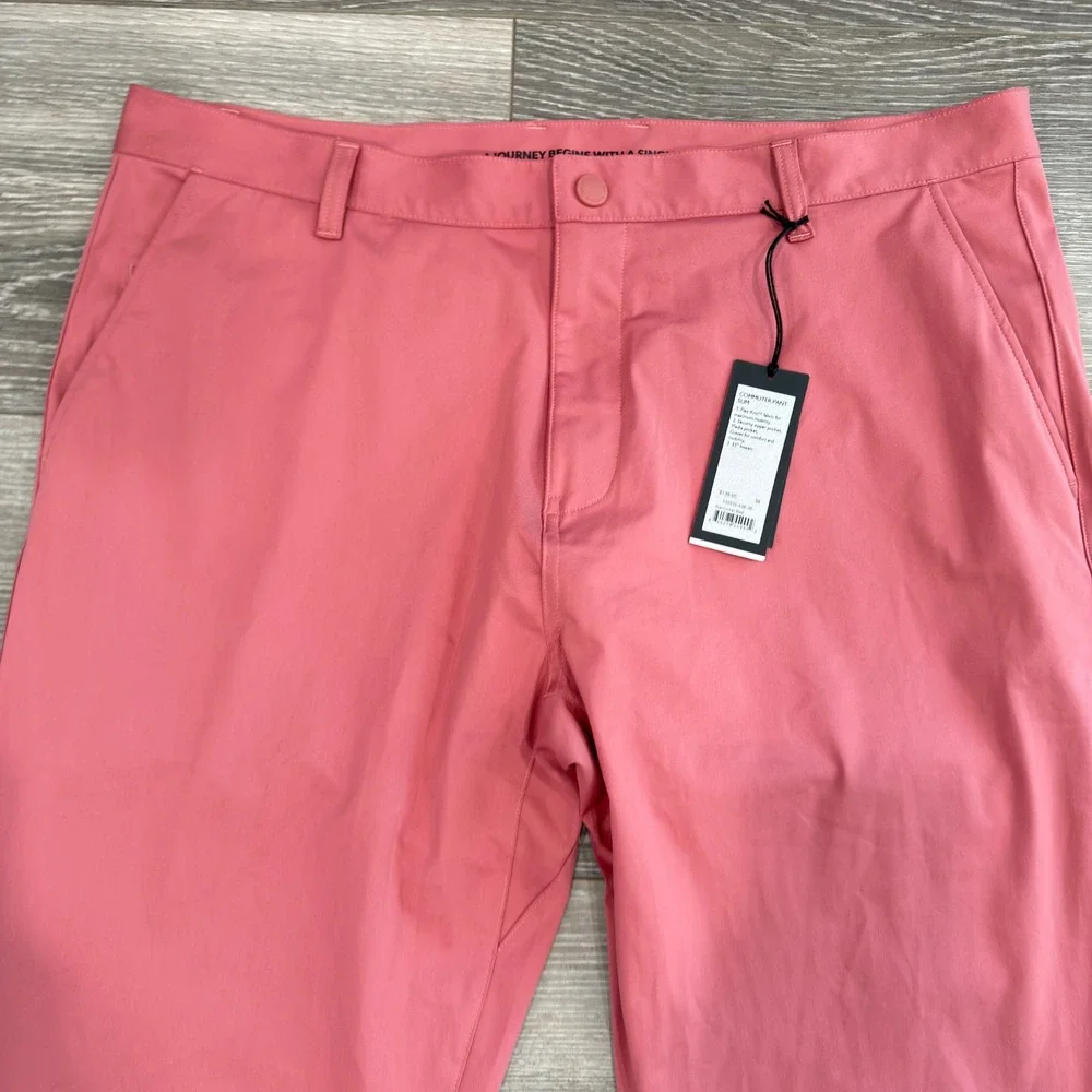 Rhone Commuter Pants Mens 38 Pink Slim Straight Performance Trousers 100036 SU23 - Picture 11 of 13